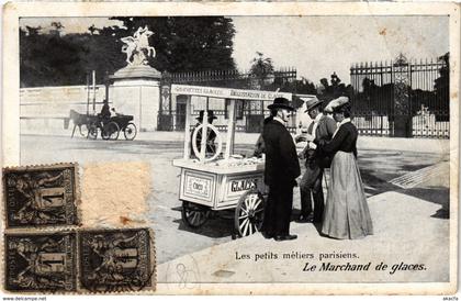 CPA Paris - Les petits métiers paris Marchand de glaces (88287)
