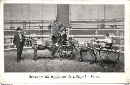 CPA Paris Souvenir du Royaume de Lilliput Nains Petites personnes Poney