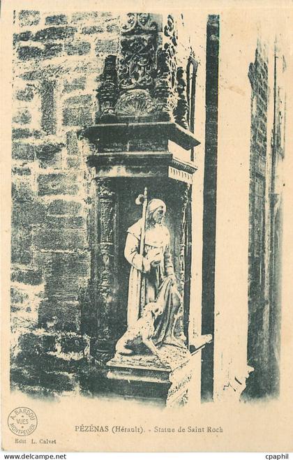 CPA PEZENAS (Herau) Statue de Saint Rock