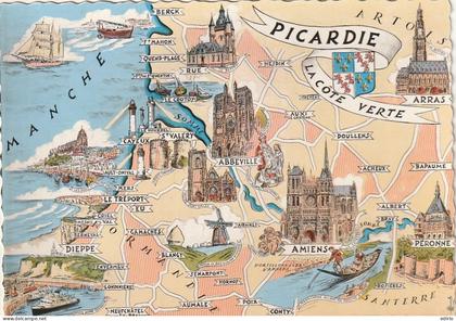 ***  PICARDIE ***   Carte Géographique PICARDIE  la côte verte unused TTB