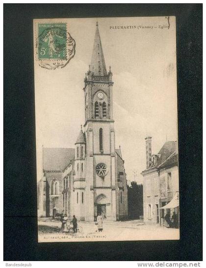Pleumartin (86) - Eglise ( animée Ed. Baricault )