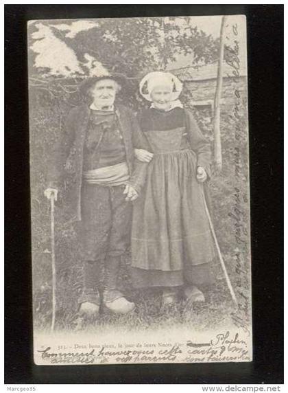 29 deux bons vieux le jour de leurs noces d´or braspart pleyben édit. joncour n°313 légende à braspart rectifiée pleyben