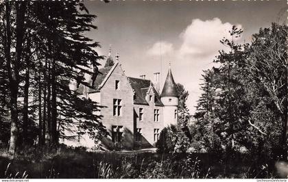 FRANCE - Plobannalec - Manoir de Kerlut - Tour - Toits coniques - Fenêtres - Forêt - Végétation - Nuage - Carte postale