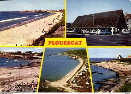 CPSM Plouescat les Halles et les plages