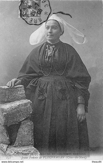 ¤¤  -   PLOUFRAGAN   -  COUTUMES, MOEURS et COSTUMES BRETON  -  C.M.C.B.  -  Jeune Femme      -  ¤¤