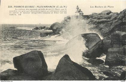CPA PLOUMANAC'H-Tempete au Rocher du Diable