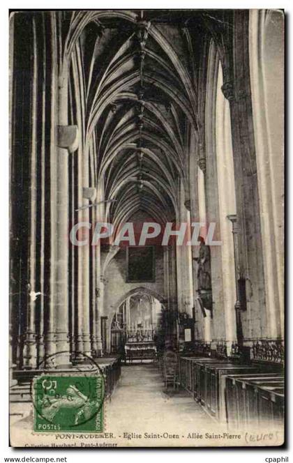 CPA Pont Audemer Eglise Saint ouen Allee Saint Pierre