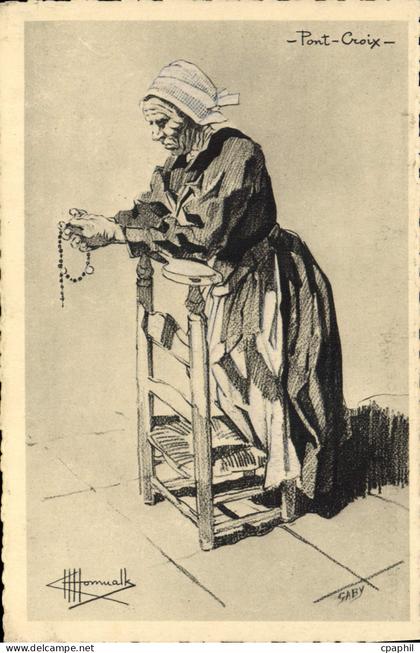 CPA Pont Croix dessin de Charles Homualk