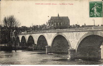 Pont de l'Arche - Le Pont et L'Eglise - CPA