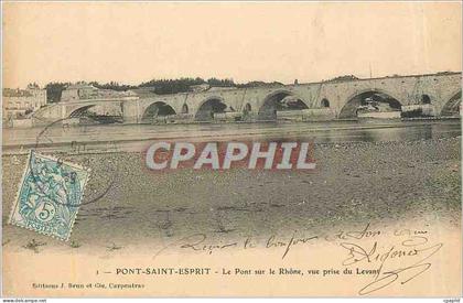 CPA Pont Saint Esprit Le Pont sur le Rhone vue prise du Levant