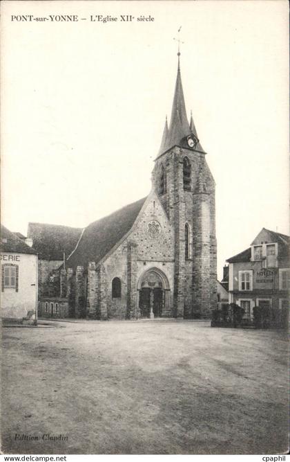 Pont sur Yonne CPA L'eglise 12eme
