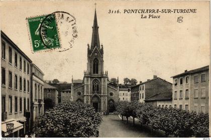 CPA PONTCHARRA-sur-TURDINE - La Place (690280)