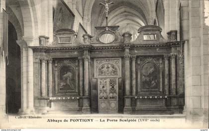 CPA Abbaye De Pontigny La Porte Sculptee