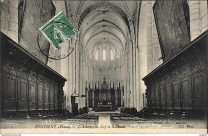CPA Pontigny Yonne L'Abbaye la Nef et le Choeur
