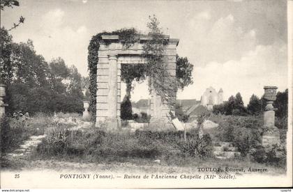 CPA Pontigny Yonne Ruines de L'Ancienne Chapelle