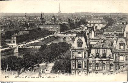 CPA Paris Panorama des Huit Ponts