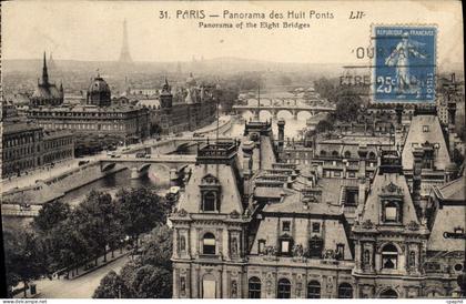 CPA Paris Panorama des Huit Ponts