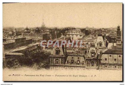 CPA Paris panorama des Huit Ponts