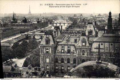 CPA Paris Panorama des Huit Ponts