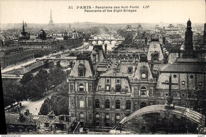 CPA Paris Panorama des Huit Ponts