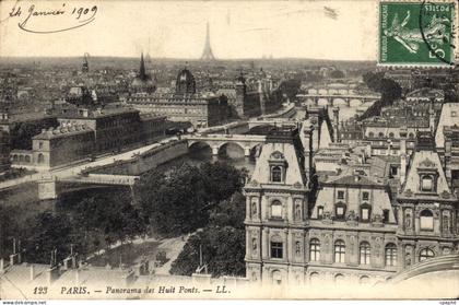 CPA Paris Panorama des Huit Ponts