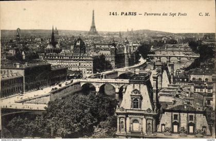 CPA Paris Panorama des Sept Ponts