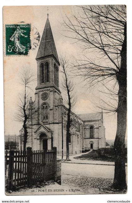 CPA PORT EN BESSIN HUPPAIN - L'EGLISE => THURY HARCOURT CALVADOS