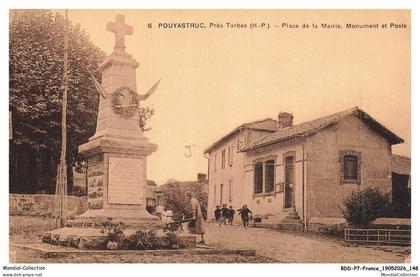 BDDP7-0646-65 - POUYASTRUC - Pres tarbes - Place de la mairie - Monument et postte