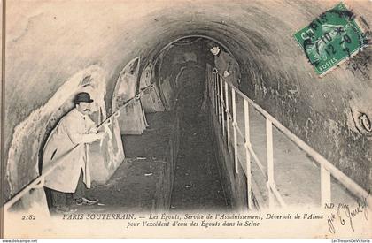 [-50%] France - Paris souterrain - Les égouts service de lassainissement - Déversoire de lAlma   - Carte Postale Ancie