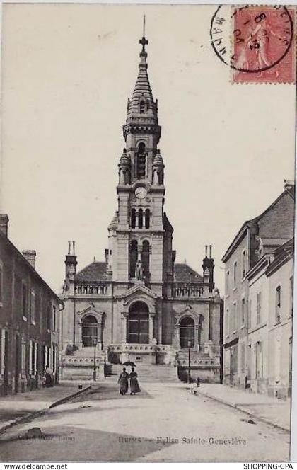51 - Reims - Eglise Sainte-Geneviève - Voyagé - Dos divisé