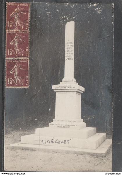 60 - RIBECOURT DRESLINCOURT - Monument aux Morts du 86e R.I.(carte photo)