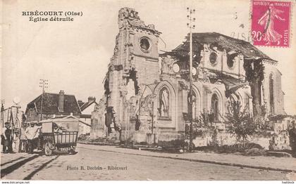 RIBECOURT : EGLISE DETRUITE