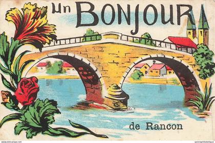 87 - HAUTE-VIENNE - RANCON - carte fantaisie ancienne "un bonjour de" - illustration - 10413