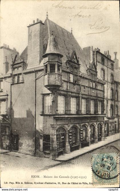 CPA Riom Maison Des Consuls