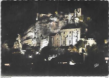 CPSM Rocamadour - Le Rocher Illuminé