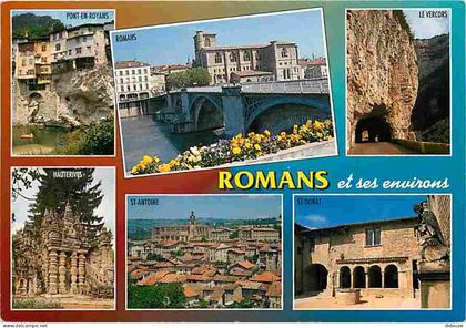 Carte Postale - 26 - Romans sur Isère - Et ses environs - Multivues - Vieilles pierres - Flamme Postale de Romans sur Is