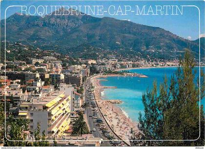 Carte Postale - 06 - Roquebrune-cap-martin - La plage au fond menton - CPM - Voir Scans Recto-Verso