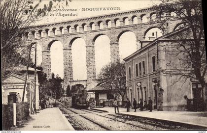 CPA Roquefavour l'Aqueduc Train