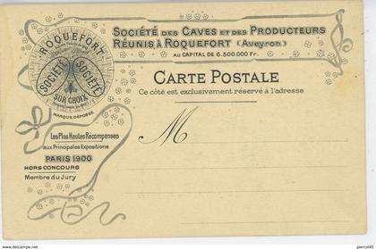 ROQUEFORT - Carte PUB de ROQUEFORT SOCIETE avec vue générale de ROQUEFORT