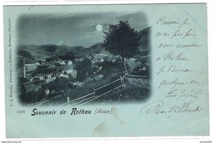 ROTHAU (67) - Souvenir de Rothau - Oblit. BAHNPOST ZUG 662, 1898 - Ed. Phot. L. J. Koenig, Rothau