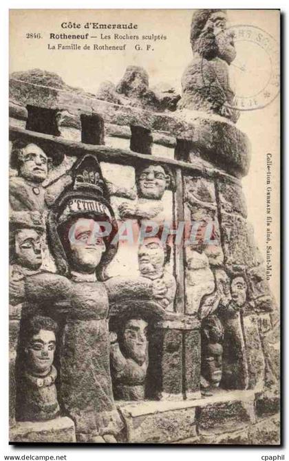 CPA Cote D'Emeraude Rotheneuf Les Rochers Sculptes La Famille De Rotheneuf