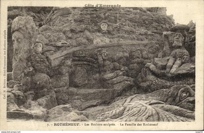 CPA Rotheneuf Les Rochers Sculptes La Famille des Rotheneuf