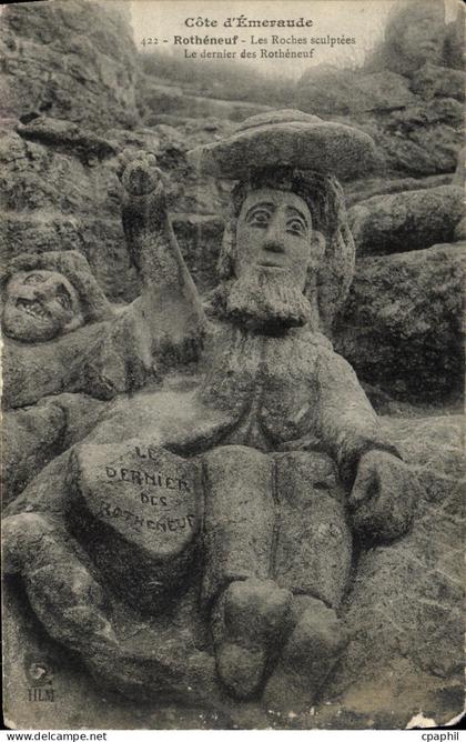 CPA Rotheneuf Les Rochers Sculptes Le dernier des Rotheneuf