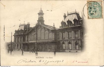 Roubaix CPA La gare