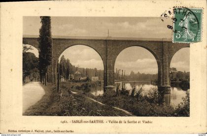 CPA Sable sur Sarthe Vallee de la Sarthe et Viaduc