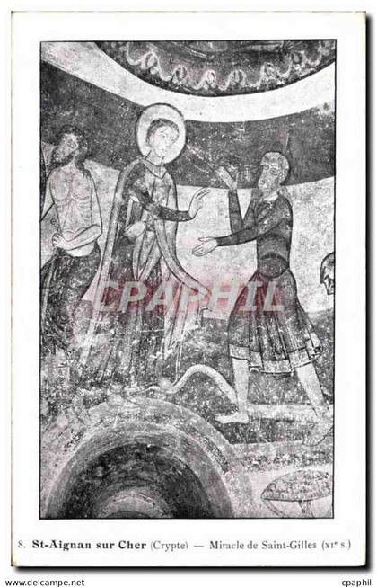 CPA Saint Aignan sur Cher Crypte Miracle de Saint Gilles (11eme)