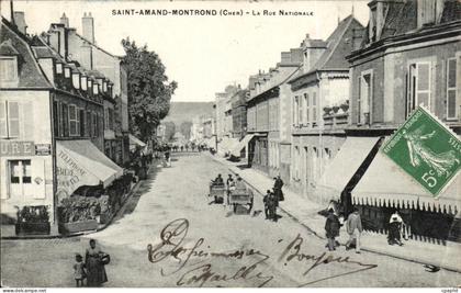 CPA Saint Amand Montrond La rue Nationale