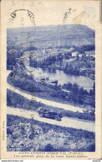 CPA Saint Antonin Noble Val T et G Vue Generale Prise de la Route Sainte Sabine Automobile