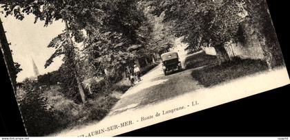 CPA Saint Aubin Sur Mer Route de langrune