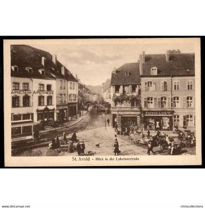 57 - SAINT AVOLD (Moselle) - Blick in die Lubelnerstraße - Arien = Apotheke - Fahrräder - Victor LOEW
